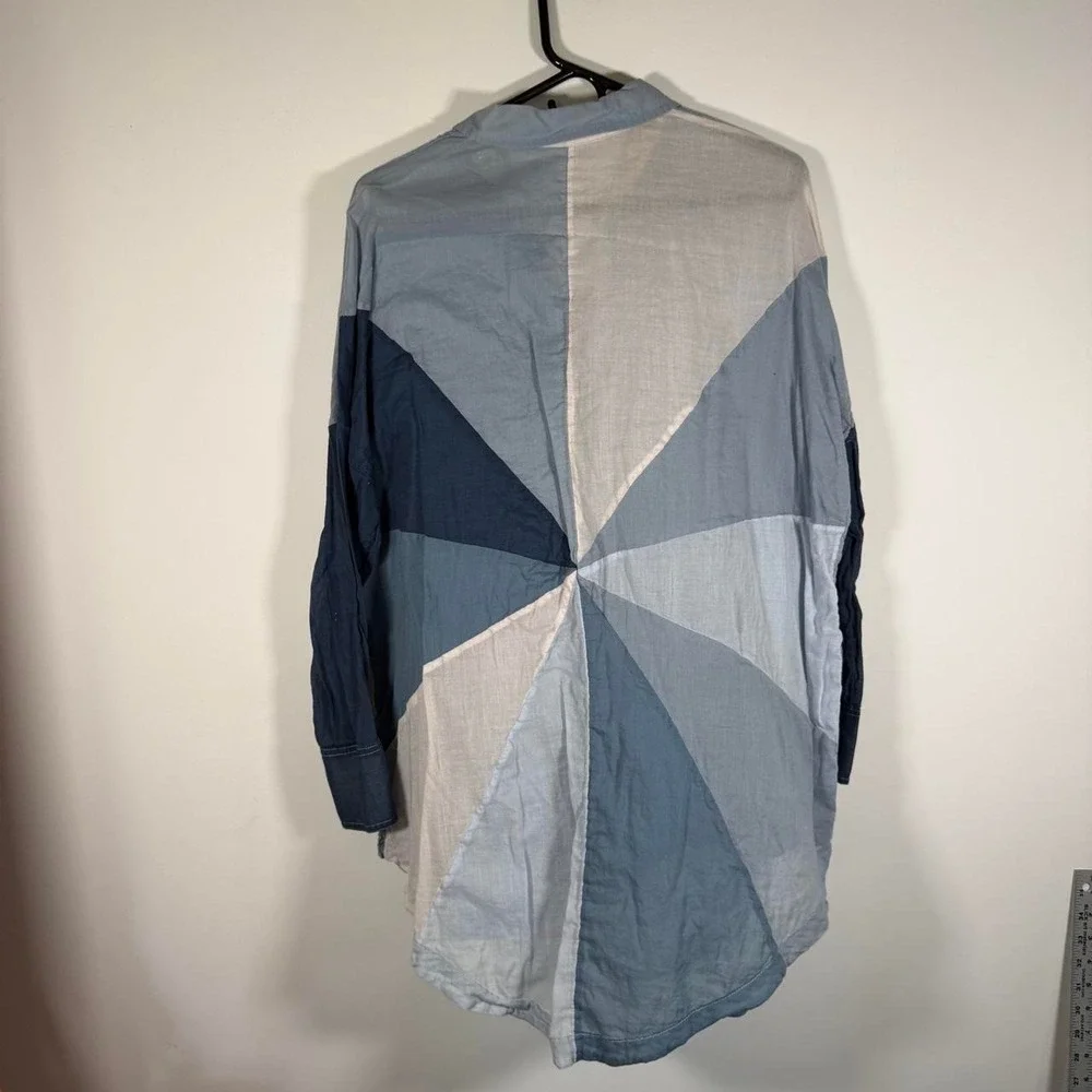 free people, rainbow ray button down tshirt